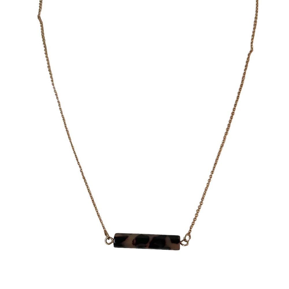 Loft outlet dainty bar necklace leopard brown gold tone - Picture 4 of 9
